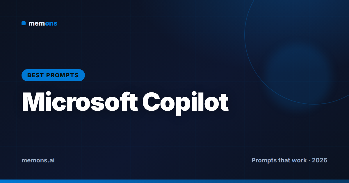 Cover for 45 Best Microsoft Copilot Prompts (2026)