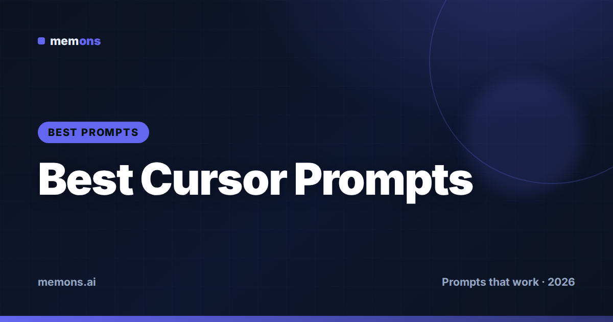 Cover for 40 Best Cursor AI Prompts (2026)
