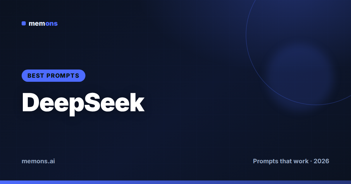 Cover for 40 Best DeepSeek Prompts (2026)