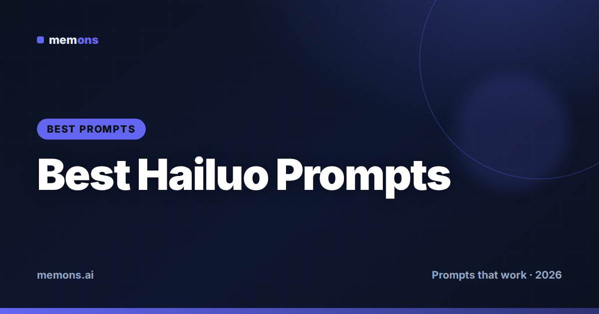 Cover for 35 Best Hailuo Prompts (2026)