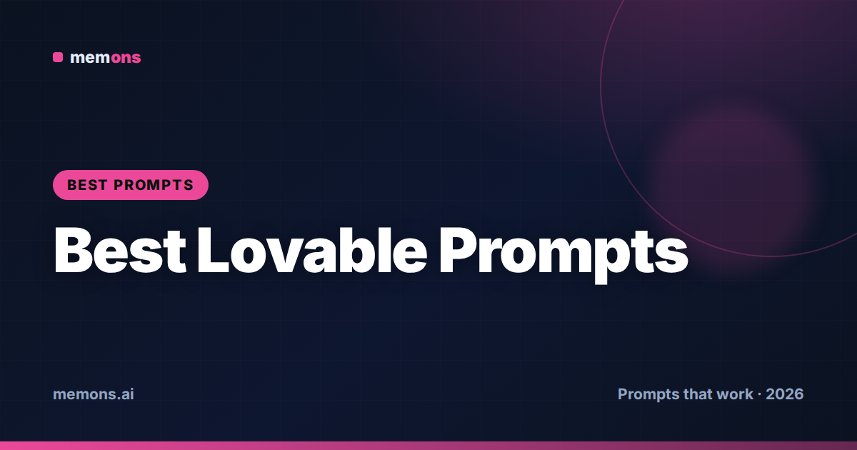 Cover for 30 Best Lovable Prompts (2026)