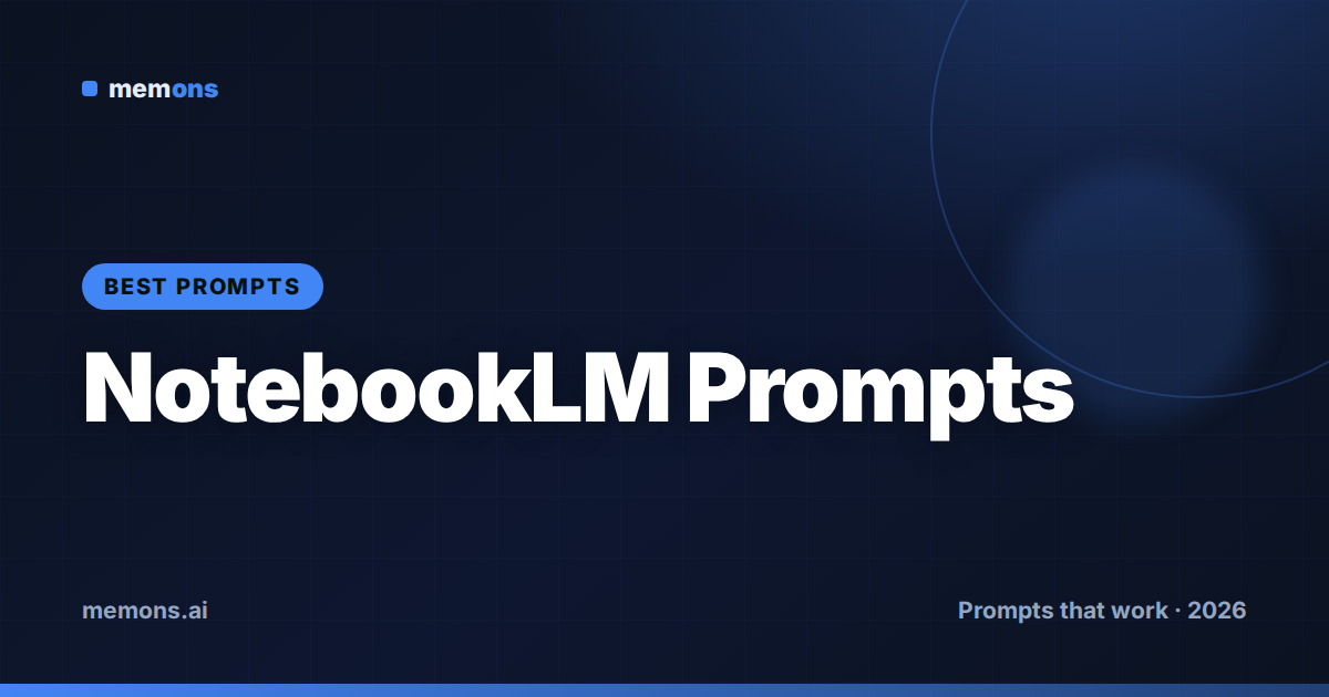 Cover for 35 Best NotebookLM Prompts (2026)