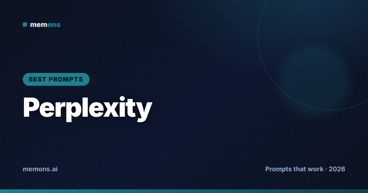 Cover for 35 Best Perplexity Prompts (2026)