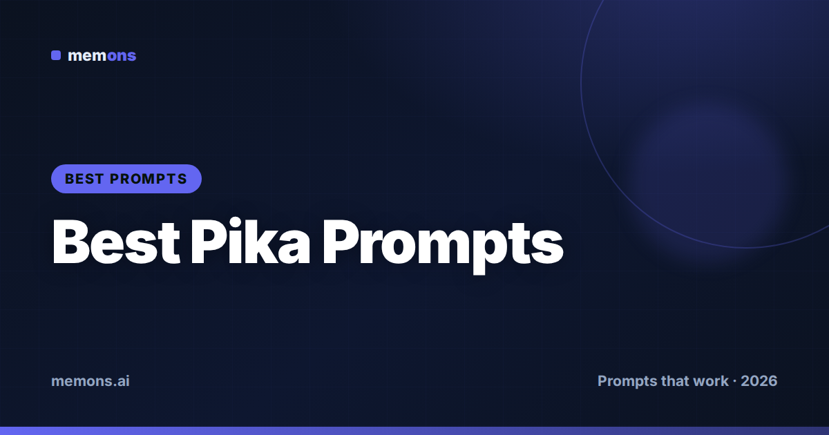 Cover for 36 Best Pika AI Video Prompts (2026)