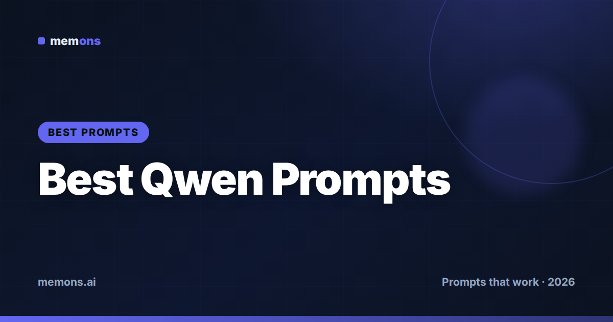 Cover for 40 Best Qwen Prompts (2026)