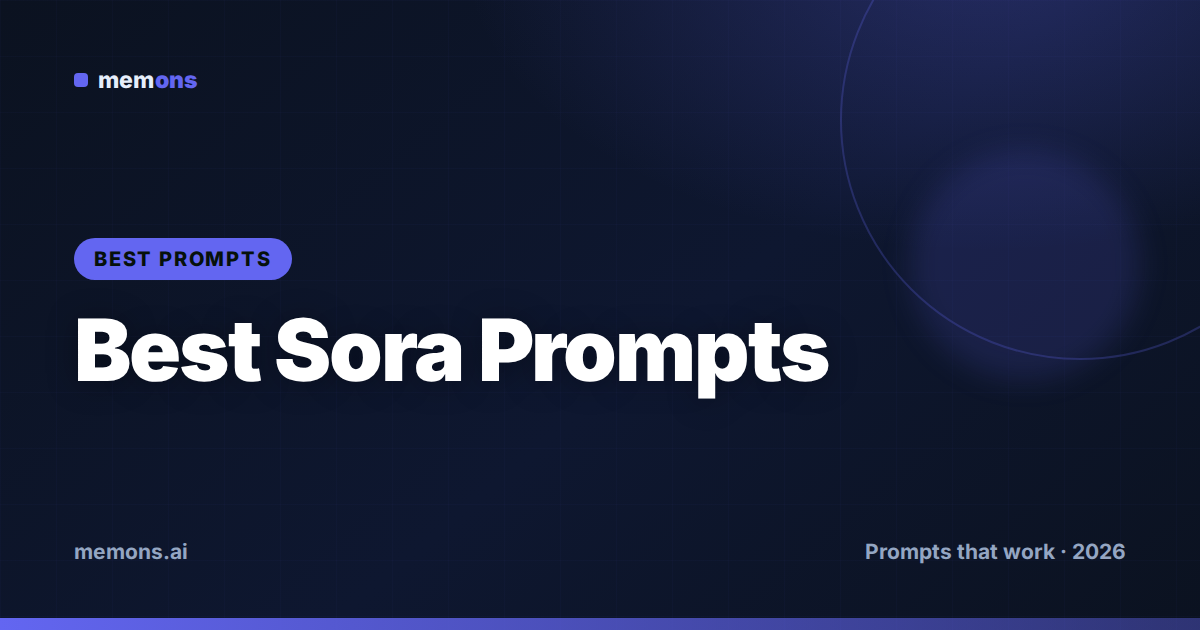 Cover for 35 Best Sora Prompts (2026)