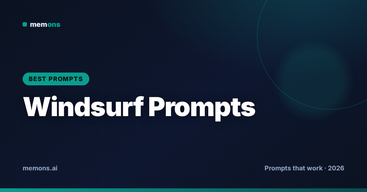 Cover for 40 Best Windsurf AI Prompts (2026)