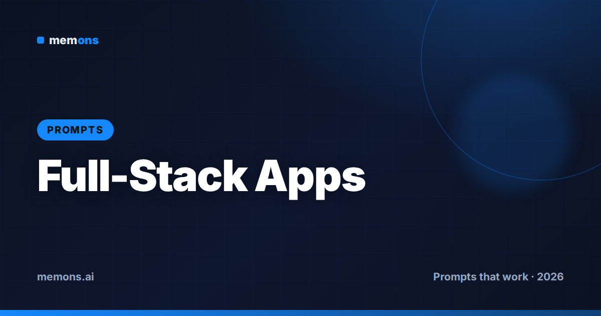 Cover for 24 Bolt.new Prompts for Full-Stack Apps (2026)