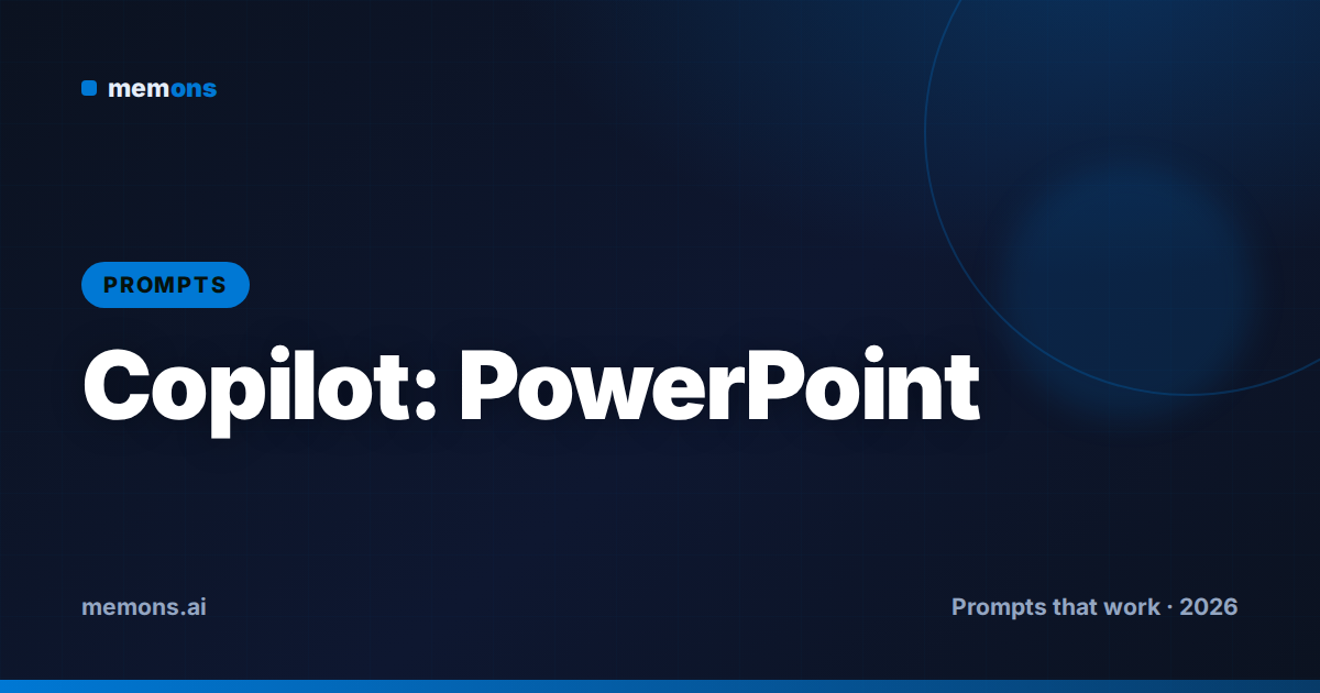 Cover for 24 Copilot Prompts for PowerPoint (2026)