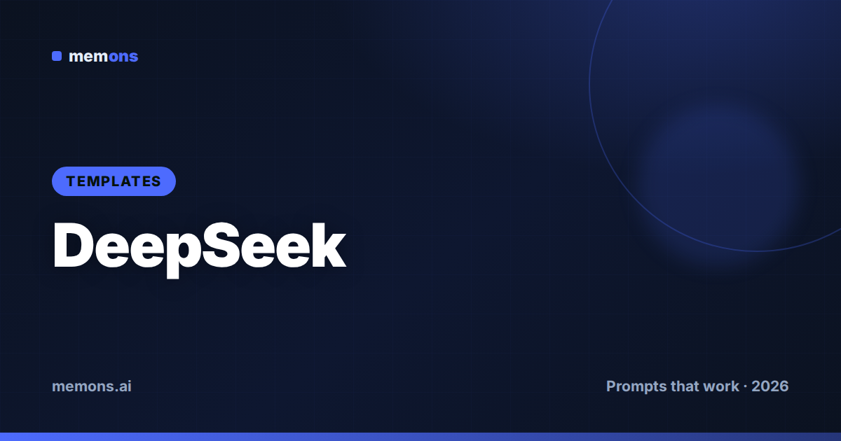 Cover for DeepSeek Prompt Templates (2026): Fill-in-the-Blank