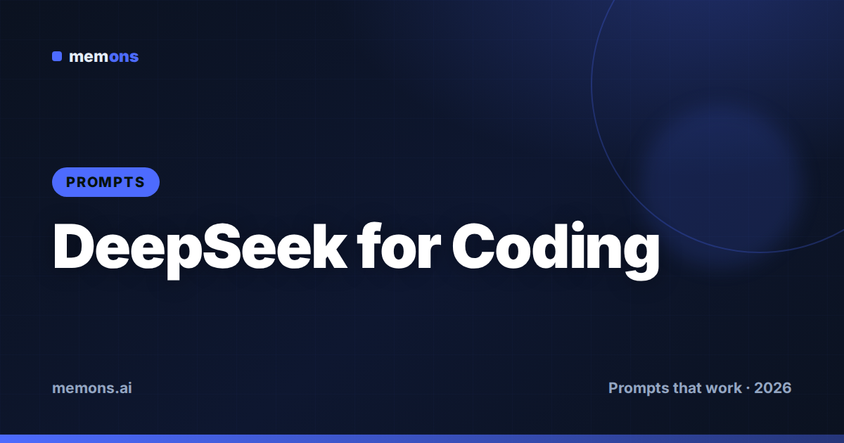 Cover for 28 DeepSeek Prompts for Coding (2026)