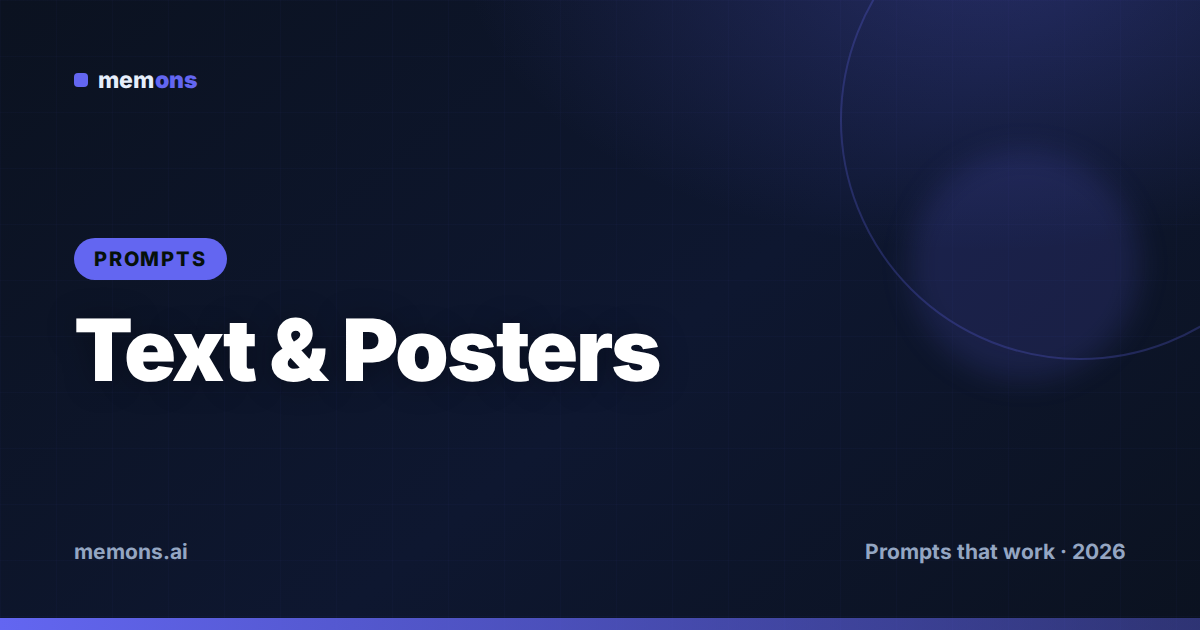 Cover for 24 Flux Prompts for Text, Posters & Ads (2026)