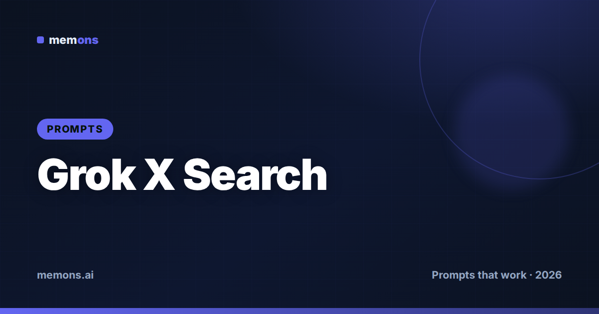 Cover for 24 Grok Prompts for Real-Time X Search & Trends (2026)