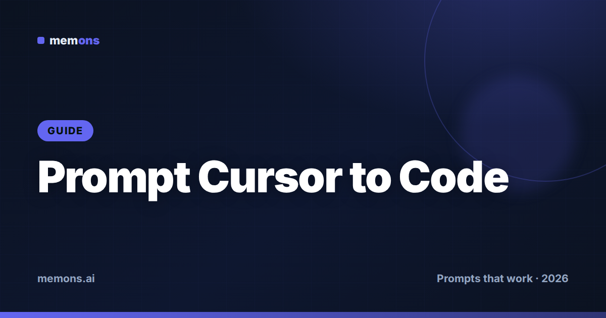 Cover for How to Prompt Cursor for Coding (2026): Formulas + Examples