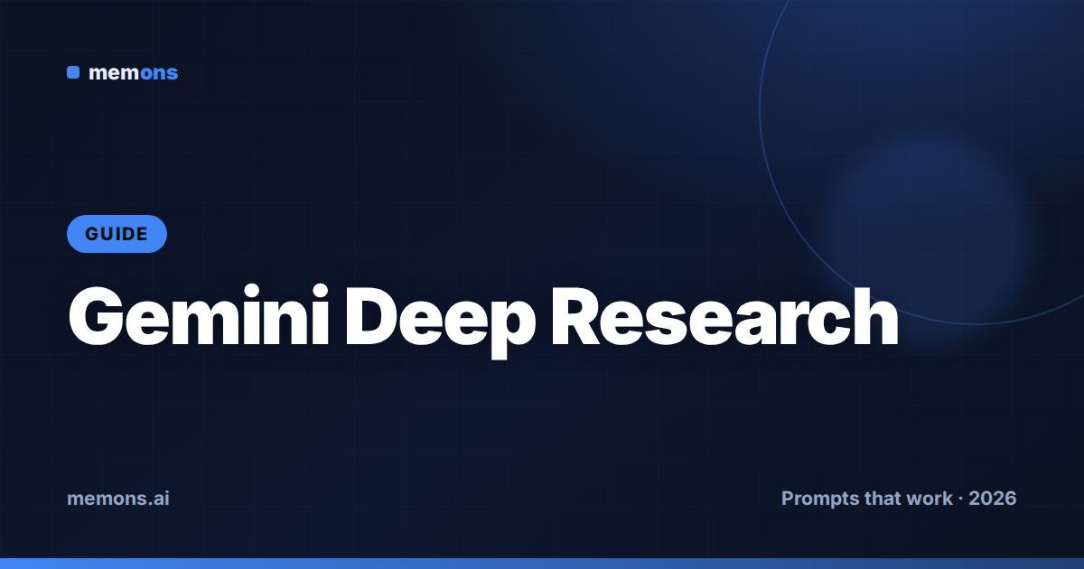 Cover for How to Prompt Gemini for Deep Research (2026): Formulas + Examples