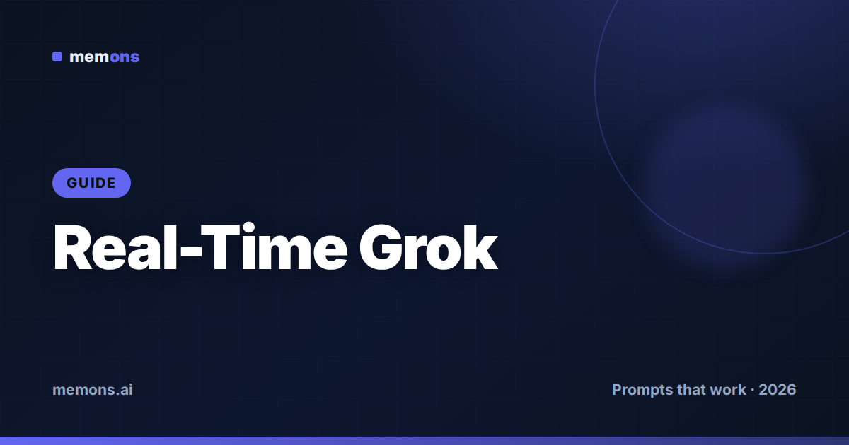 Cover for How to Prompt Grok for Real-Time Answers (2026): Formulas + Examples