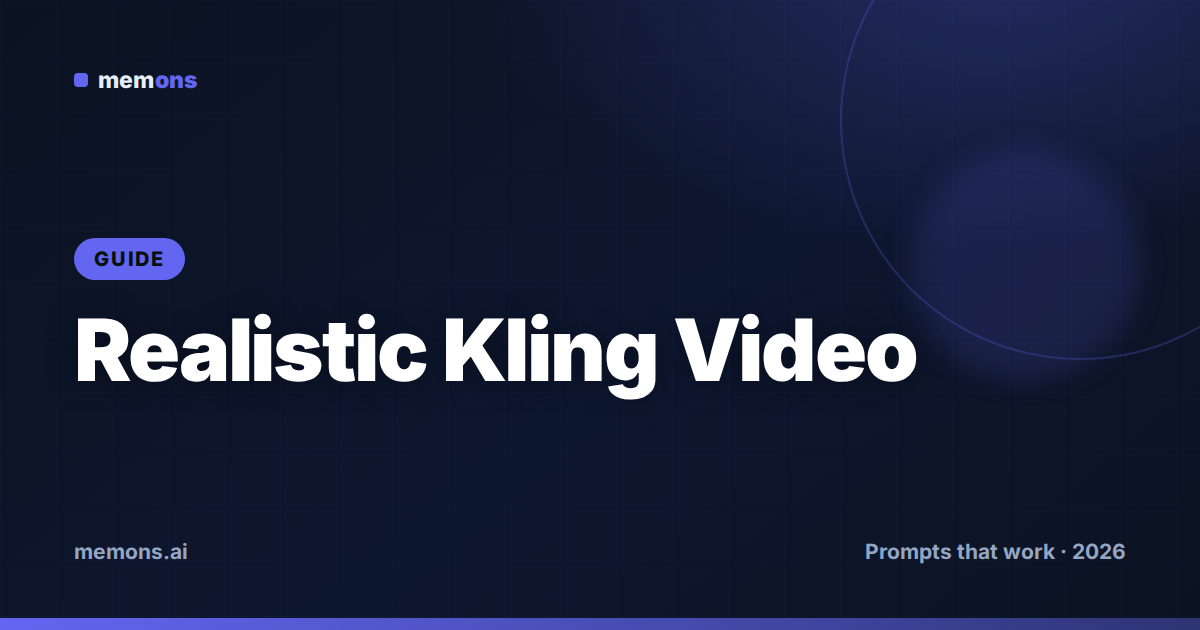 Cover for How to Prompt Kling for Realistic Video (2026): Formulas + Examples