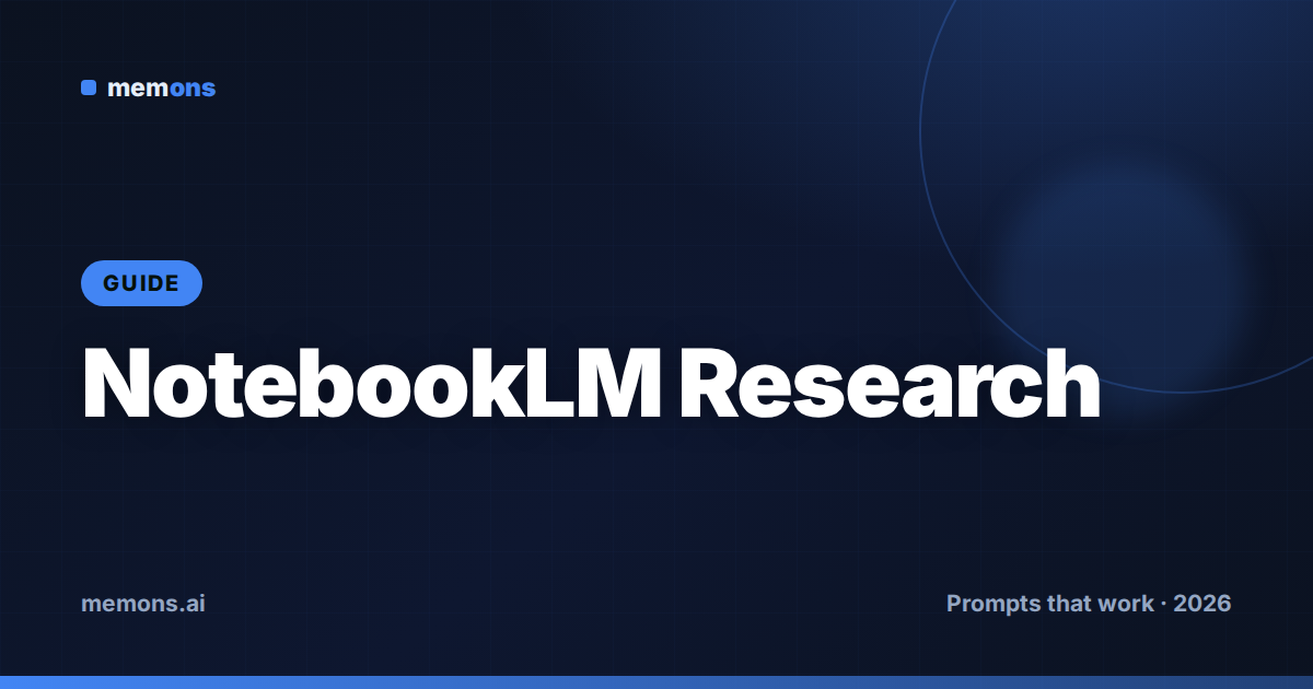 Cover for How to Prompt NotebookLM for Research (2026): Formulas + Examples