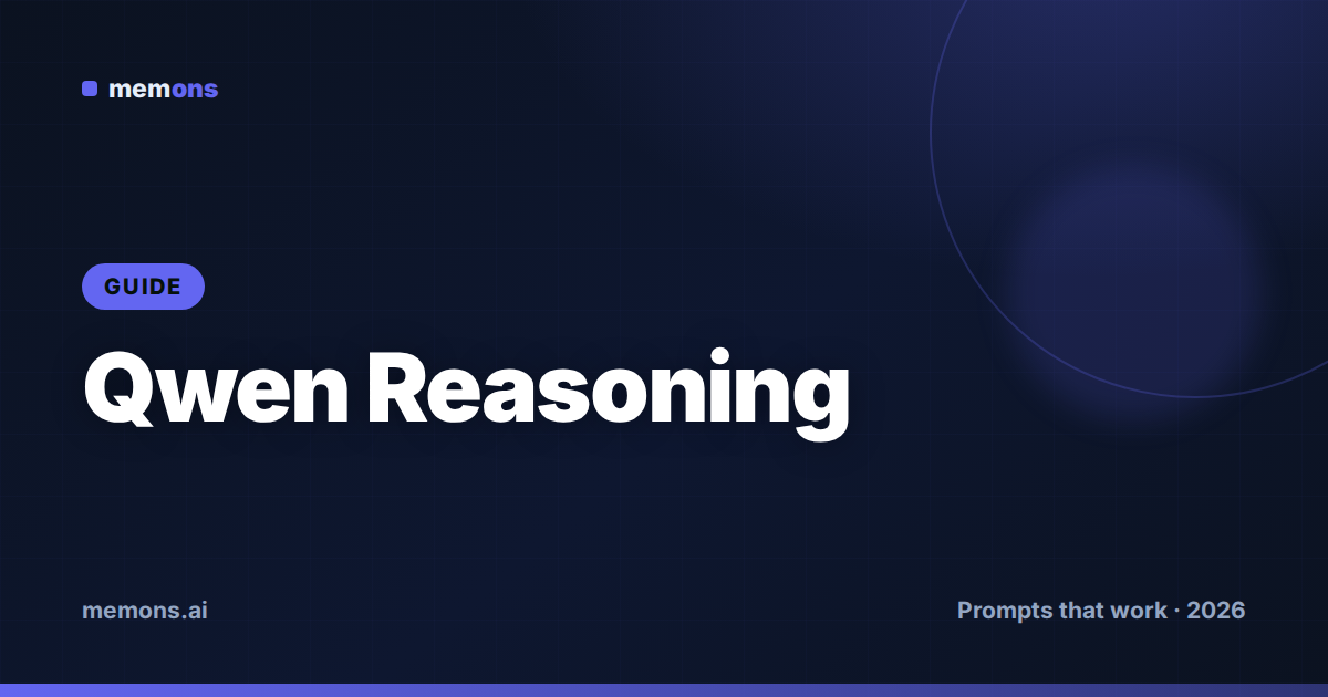 Cover for How to Prompt Qwen for Reasoning (2026): Formulas + Examples