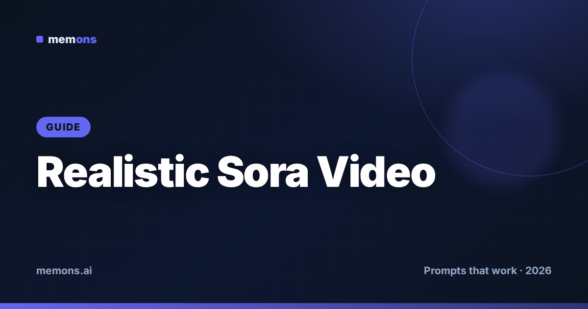 Cover for How to Prompt Sora for Realistic Video (2026): Formulas + Examples