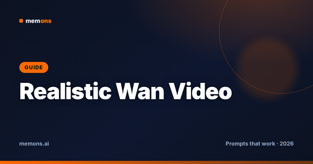 Cover for How to Prompt Wan for Realistic Video (2026): Formulas + Examples