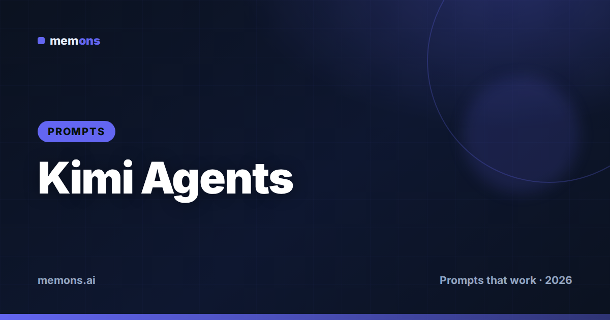 Cover for 22 Kimi Prompts for Agent Mode & OK Computer (2026)