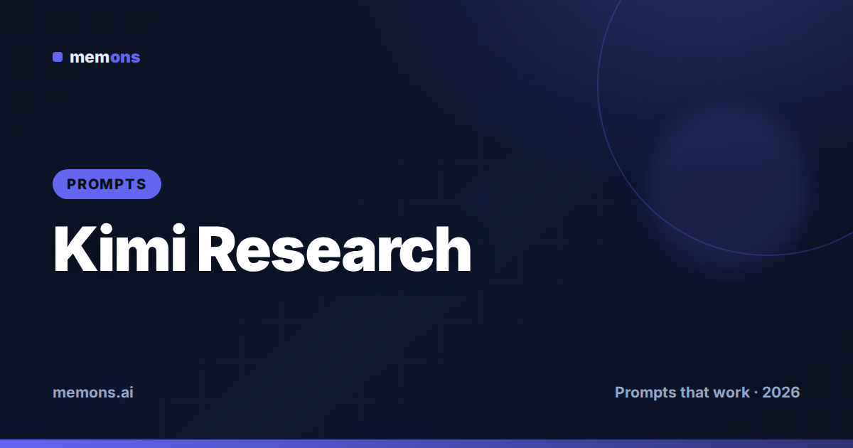 Cover for 22 Kimi Prompts for Research & Analysis (2026)