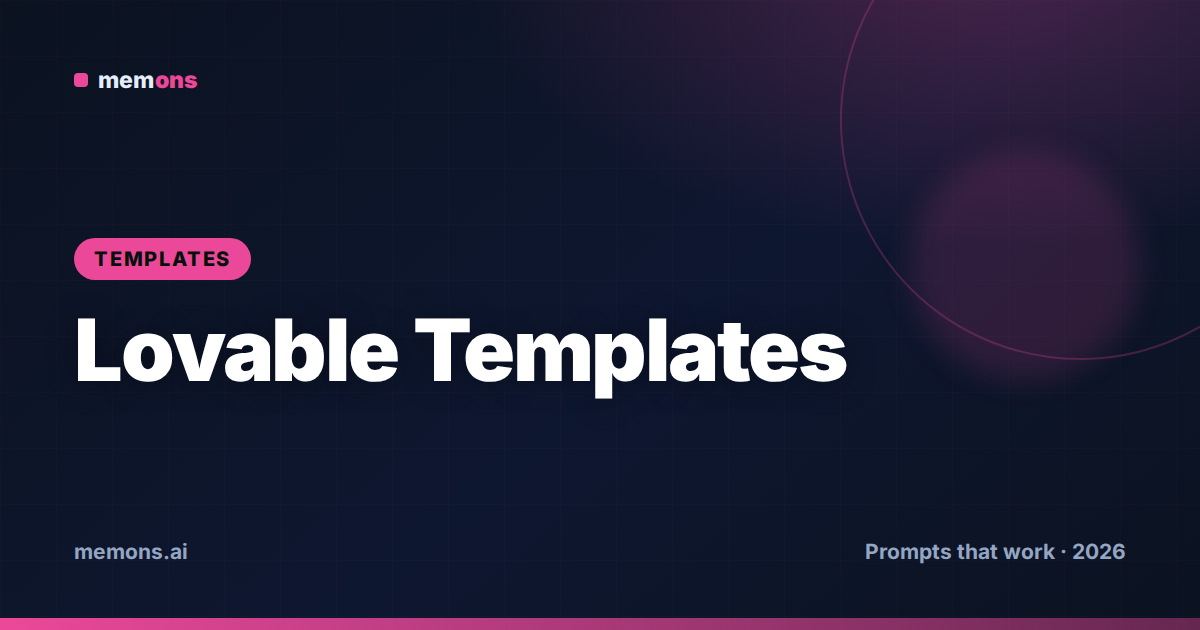 Cover for Lovable Prompt Templates (2026): Fill-in-the-Blank