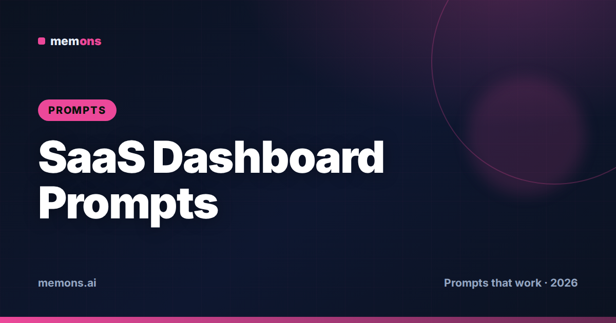 Cover for 22 Lovable Prompts for SaaS Dashboards (2026)