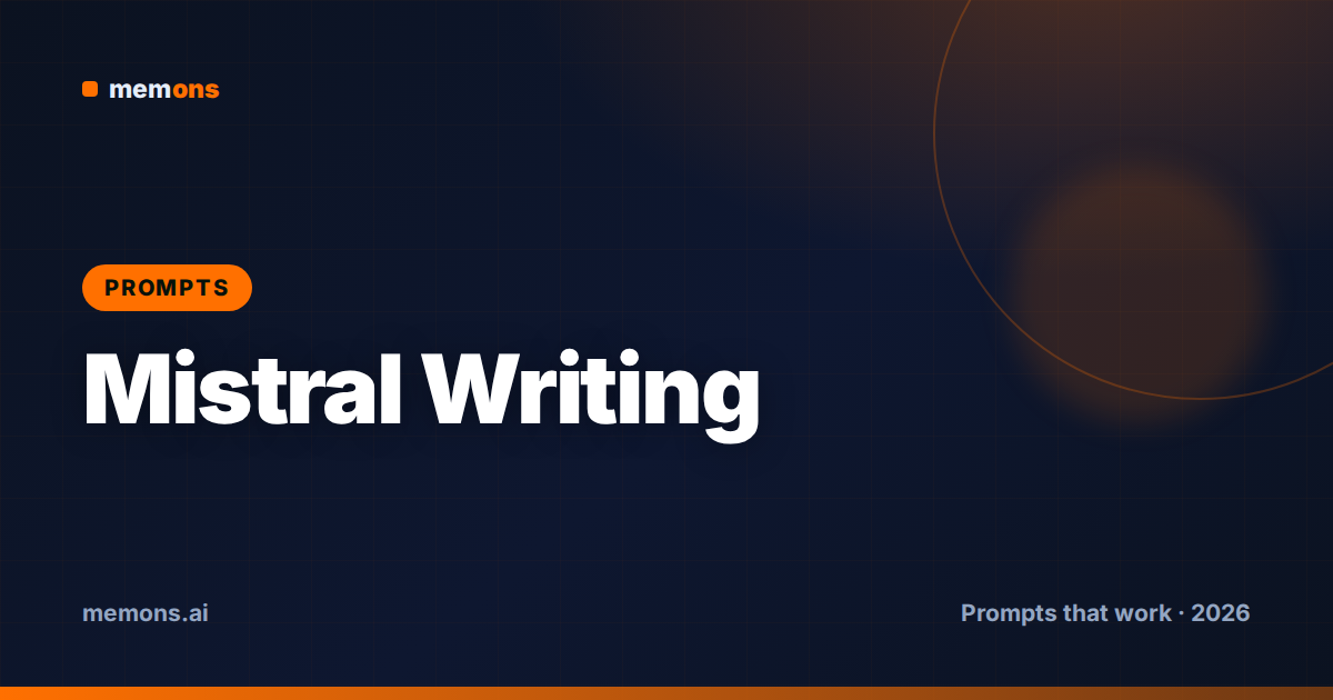Cover for 24 Mistral Prompts for Writing (2026)