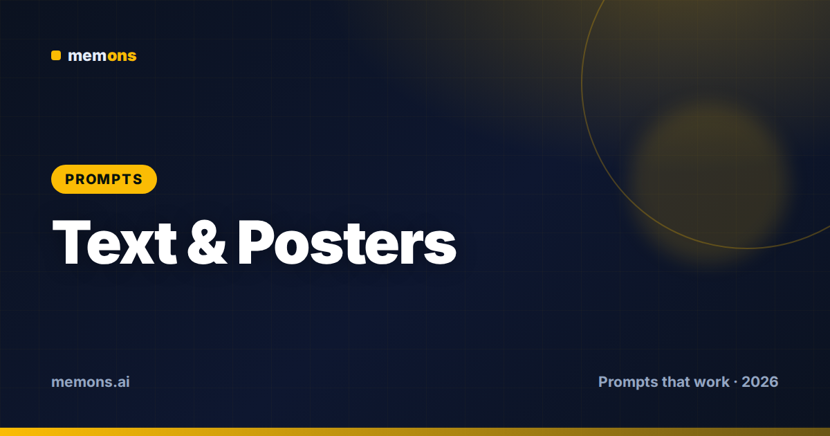 Nano Banana Prompts for Text, Posters and Ads