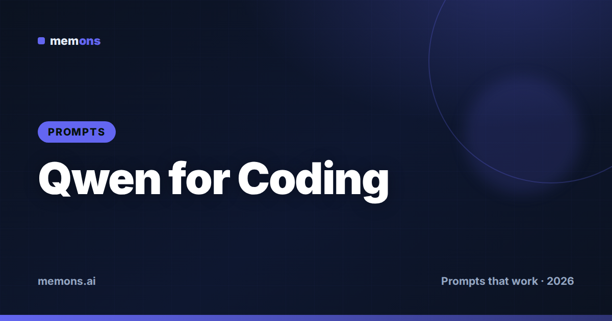 Cover for 28 Qwen Prompts for Coding (2026)
