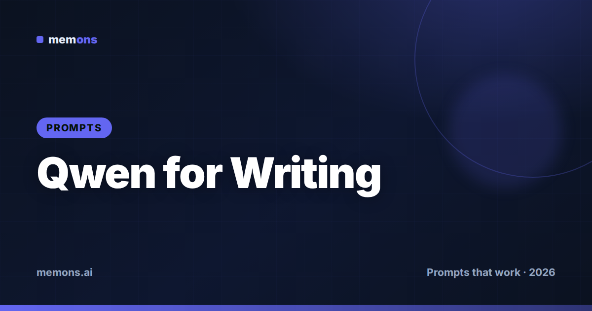 Cover for 24 Qwen Prompts for Writing (2026)