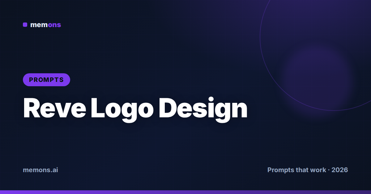 Cover for 26 Reve Prompts for Logo & Brand Design (2026)