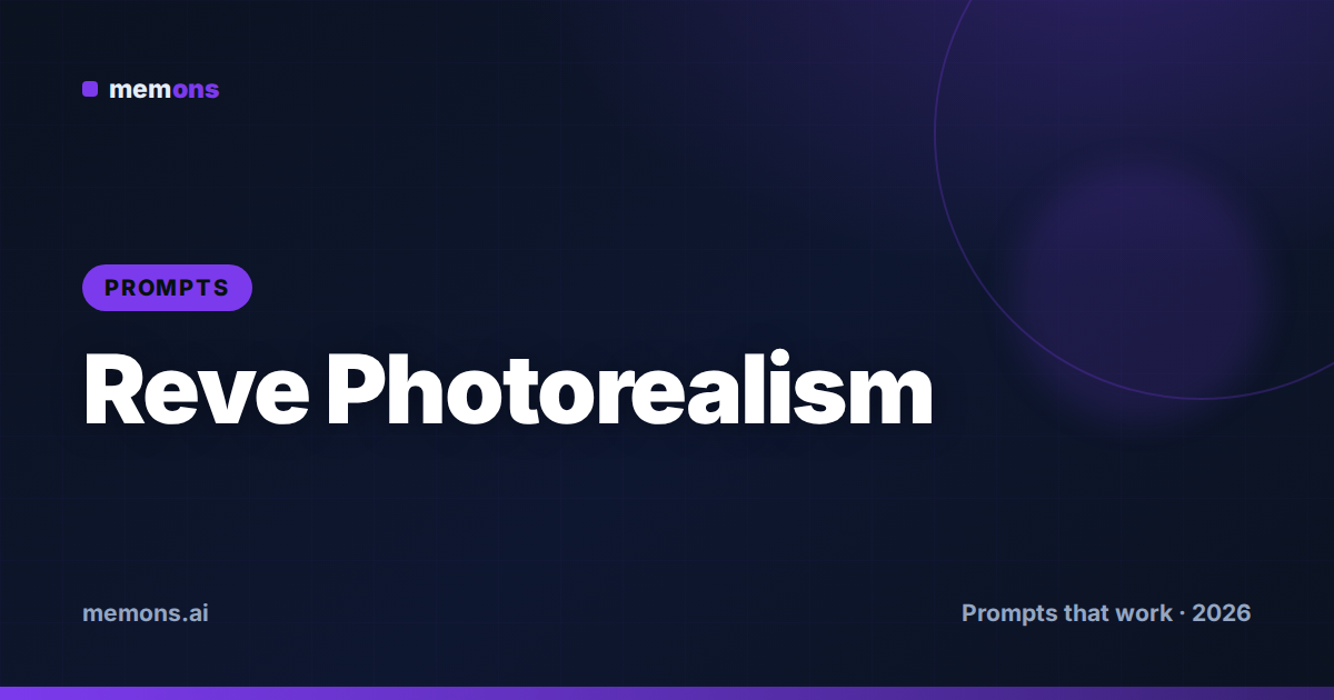 Cover for 26 Reve Prompts for Photorealistic Images (2026)