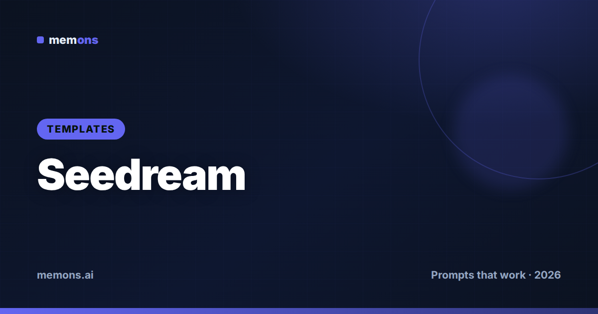 Cover for Seedream Prompt Templates (2026): Fill-in-the-Blank