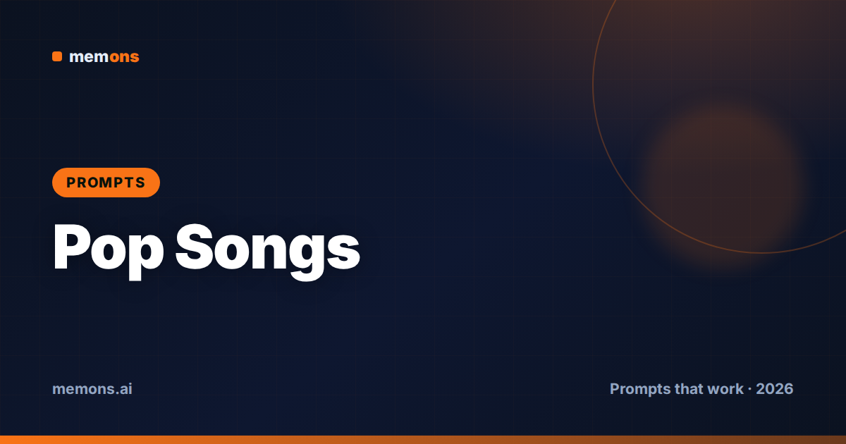 Cover for 24 Suno Prompts for Pop Songs (2026)