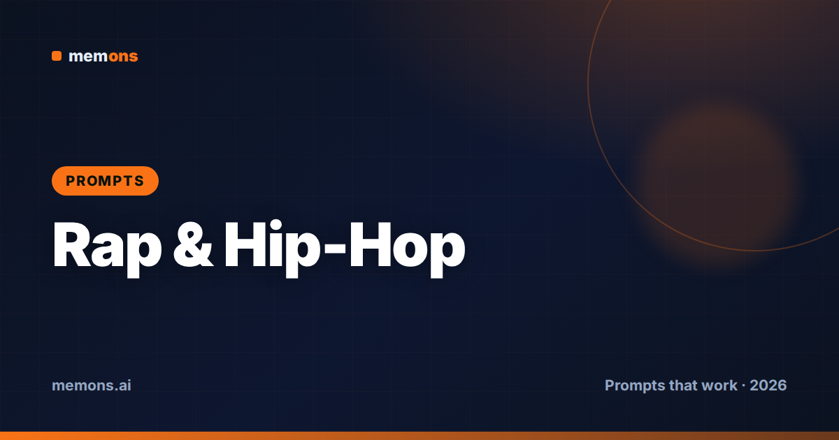 Cover for 30 Suno Prompts for Rap & Hip-Hop (2026)