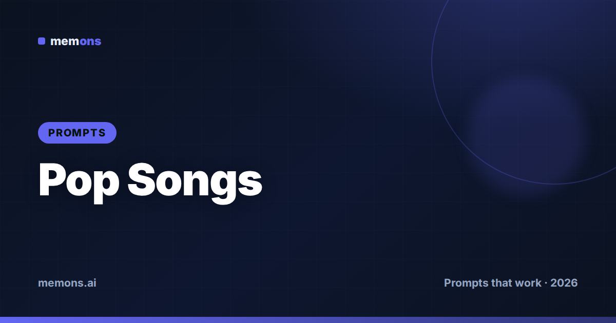 Cover for 24 Udio Prompts for Pop Songs (2026)