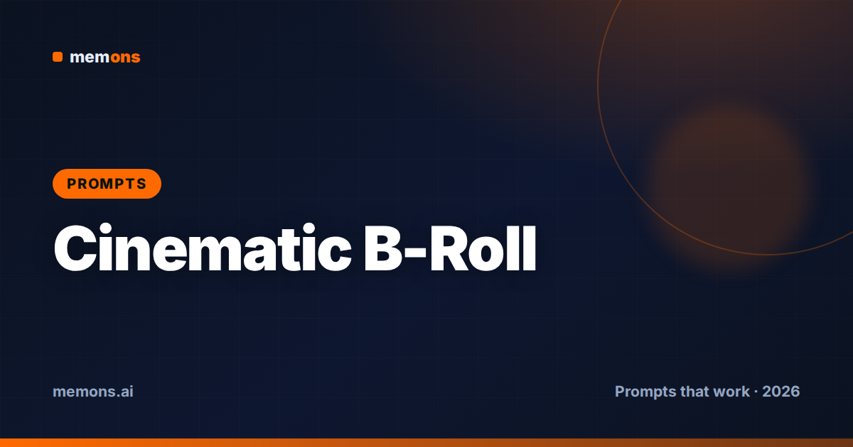 Cover for 24 Wan Prompts for Cinematic B-Roll (2026)