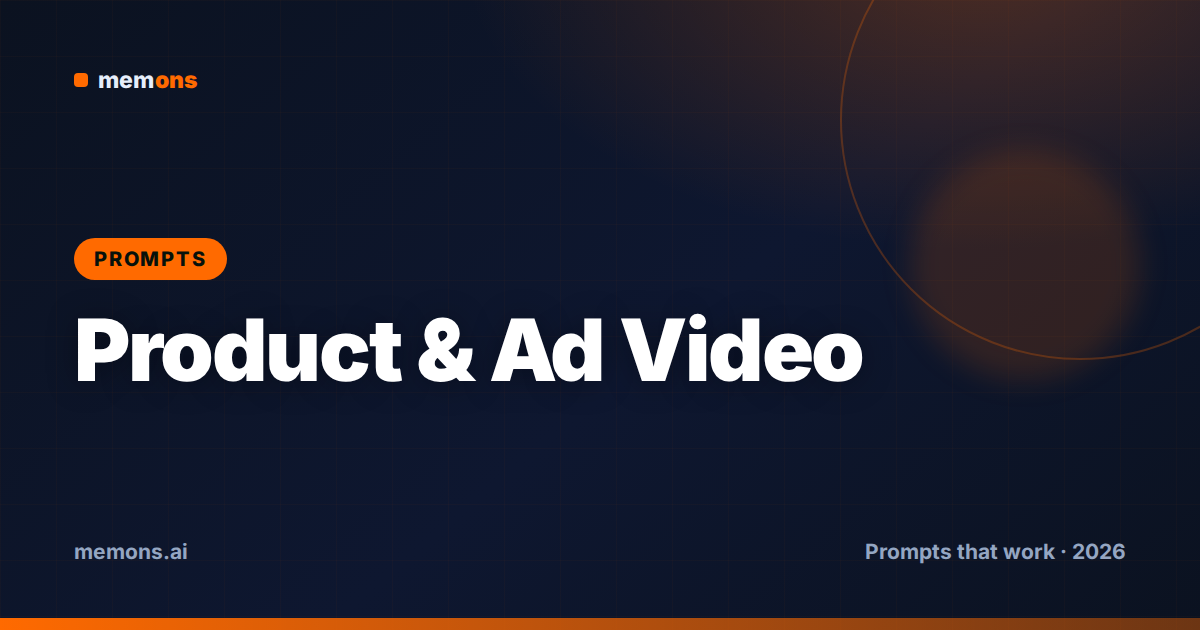 Cover for 22 Wan Prompts for Product & Ad Video (2026)