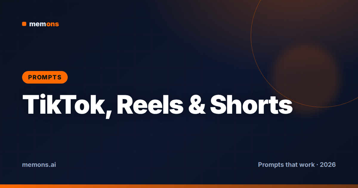 Cover for 24 Wan Prompts for TikTok, Reels & Shorts (2026)
