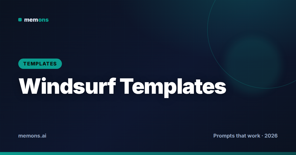 Cover for Windsurf Prompt Templates (2026)