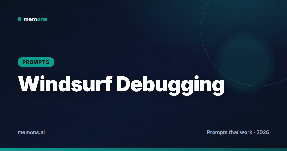 Cover for 22 Windsurf Prompts for Debugging & Fixing Errors (2026)